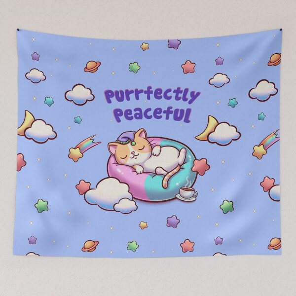 Item preview, Purrfect Nap – Cute Kawaii Cat in Space designed and sold by Magsu.art.