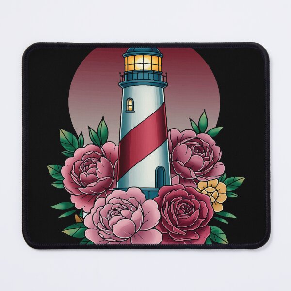 Item preview, Neotraditional Lighthouse Tattoo – Classic Nautical Design with Flowers designed and sold by  Ojo de Lilith.