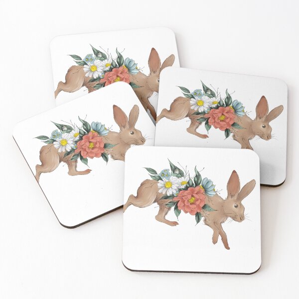 Item preview, Bunny rabbit with flowers designed and sold by lauriloart.