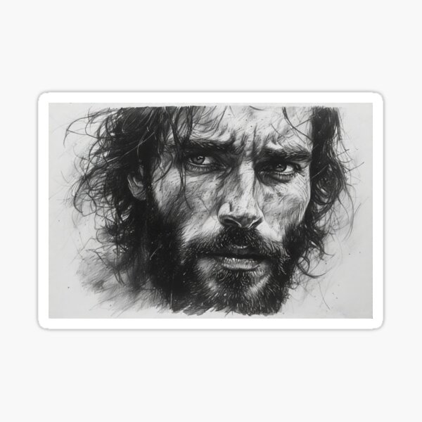 Item preview, Rugged - Brooding Masculine Sketch designed and sold by DEZZYDCREATES.
