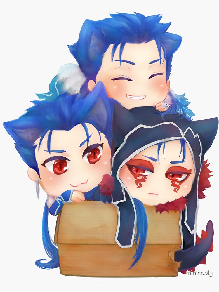 "Chibi Cu Chulainn" Sticker by minicooly | Redbubble