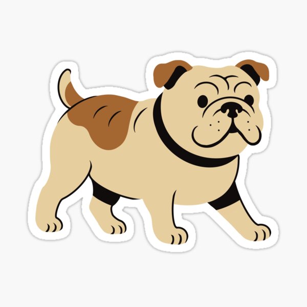 Aperçu de l'œuvre Autocollant de promenade de chien bouledogue créée et vendue par camrynburk.