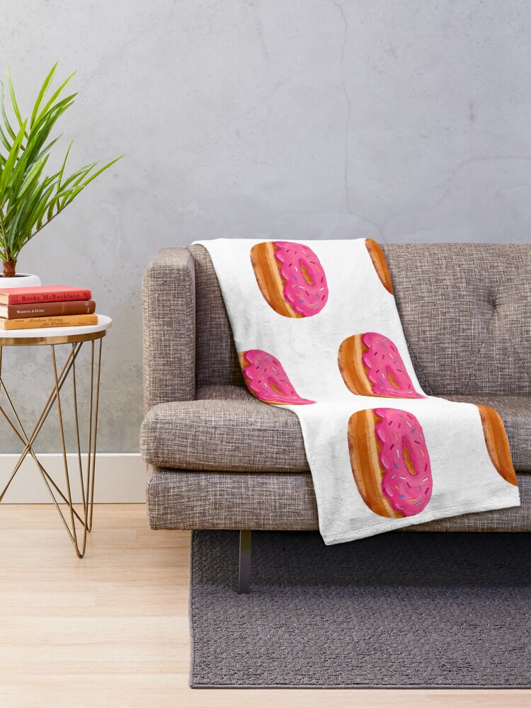Thumbnail 2 of 6, Throw Blanket, Time For A Donut designed and sold by RileyRayDesign.