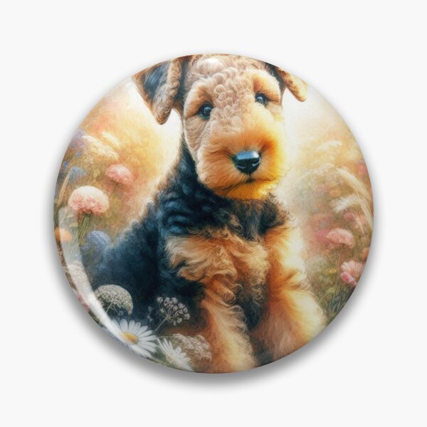 Item preview, Whimsical Puppy Garden Airedale Terrier designed and sold by Wags & Tails.