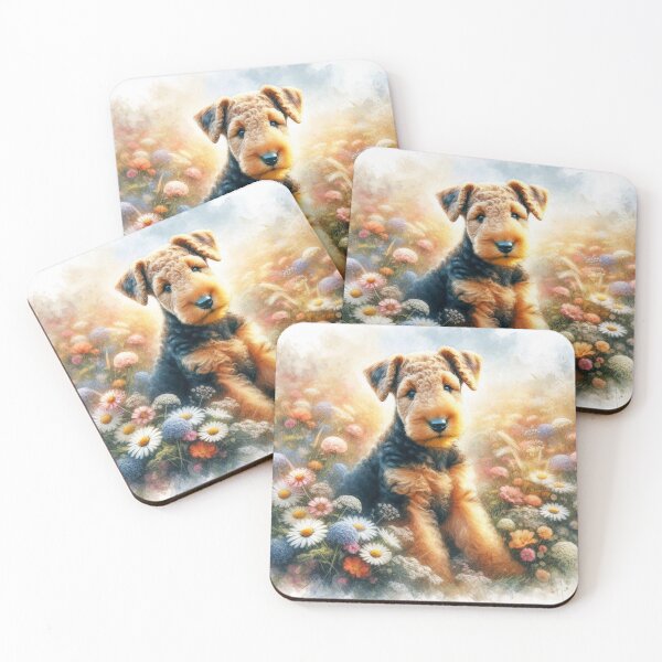 Item preview, Whimsical Puppy Garden Airedale Terrier designed and sold by Wags & Tails.
