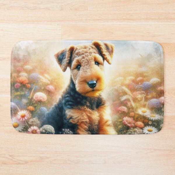 Item preview, Whimsical Puppy Garden Airedale Terrier designed and sold by Wags & Tails.