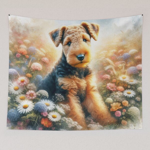 Item preview, Whimsical Puppy Garden Airedale Terrier designed and sold by Wags & Tails.