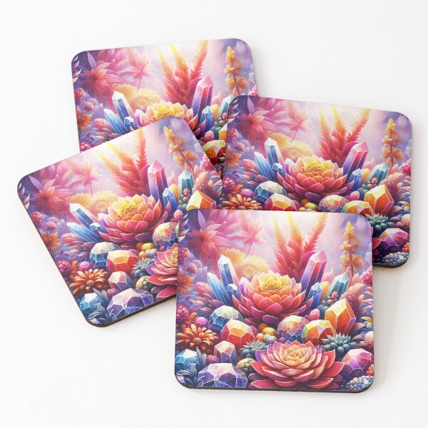 Item preview, Fantasy Crystals and Houseleeks – Magical Plant and Crystal Fusion designed and sold by EmeraldeaArt.