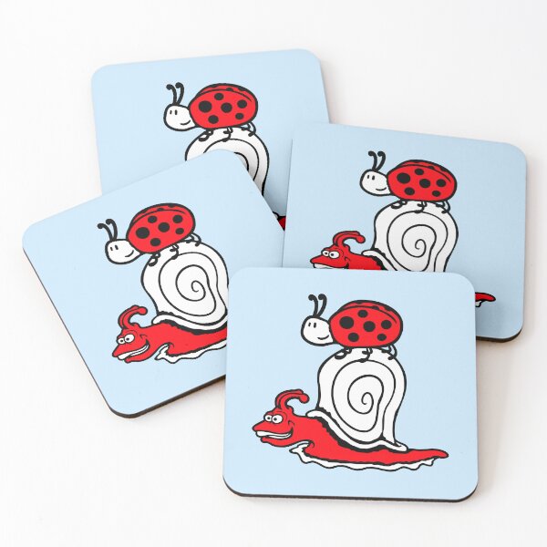 Item preview, 2 Friends fast Snail Beetle Ladybug Ladybird Bug on top designed and sold by shirt-o-mat.