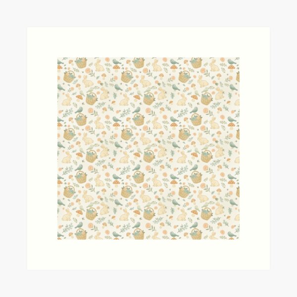 Item preview, Whimsical Meadow - Cottagecore Bunnies, Birds, Mushrooms & Botanicals (Watercolor) designed and sold by holu_designs.