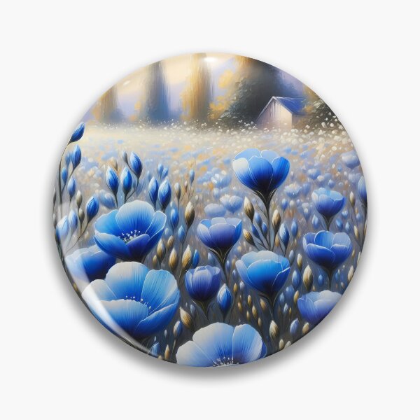 Item preview, Blue Flax Field – Endless Waves of Delicate Blue Blooms designed and sold by EmeraldeaArt.