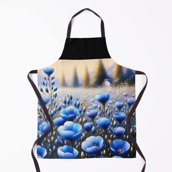 Item preview, Blue Flax Field – Endless Waves of Delicate Blue Blooms designed and sold by EmeraldeaArt.