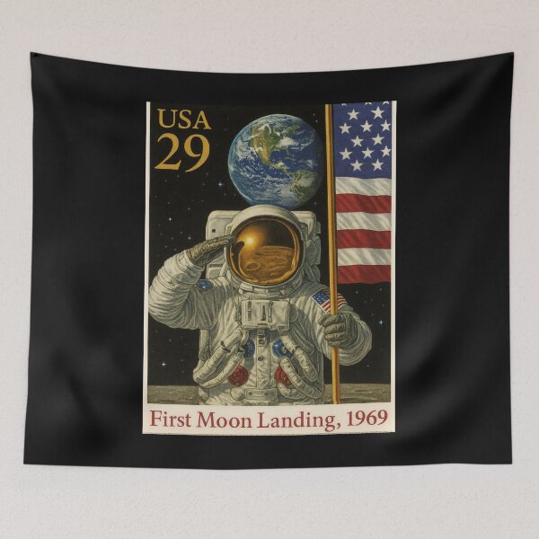 Item preview, Stamp moon landing 1969 #4 Variation  designed and sold by Helios Be. Lavsh.