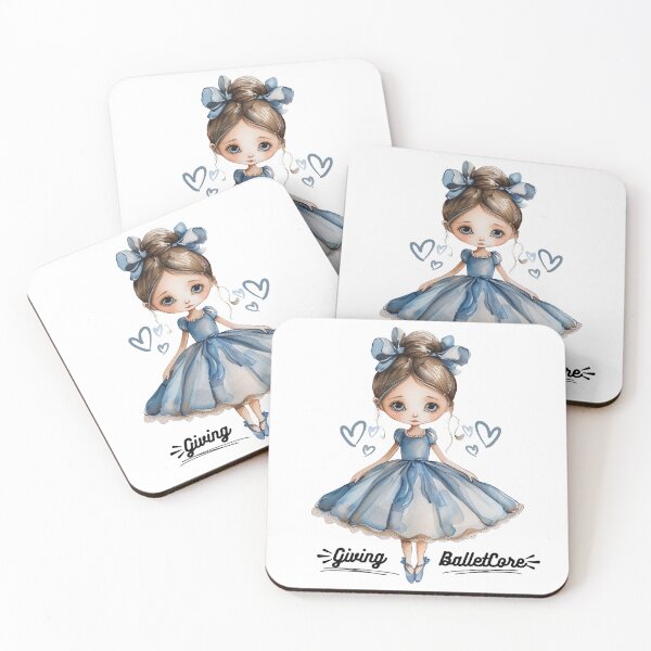 Item preview, Giving Balletcore Quirky watercolour ballerina in blue designed and sold by Dance Vibes: Blingit Studios.