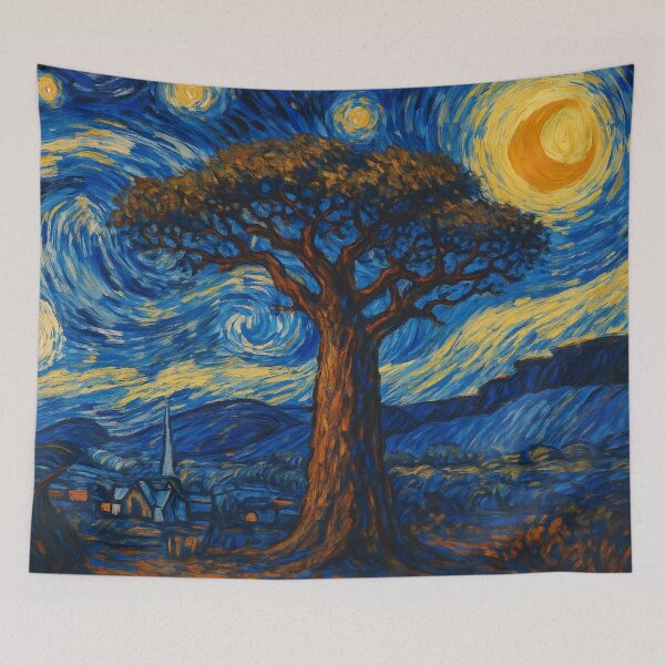 Item preview, African Baobab Tree - Starry Night designed and sold by Myra365Art.
