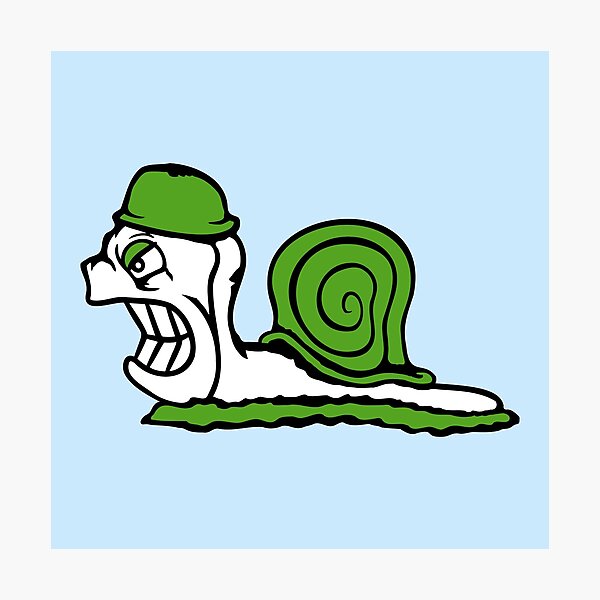 Artikelvorschau, Schnecke Soldat Krieger Kämpfer Helm General Wütend Lustig entworfen und verkauft von shirt-o-mat.