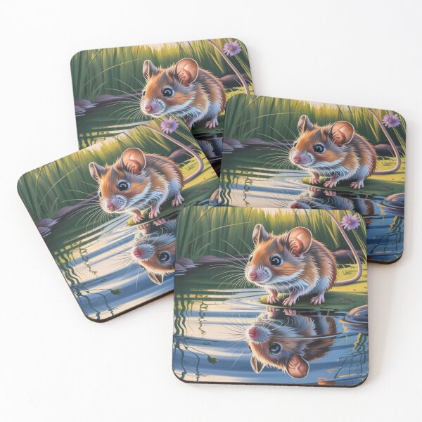 Item preview, Reflected cute mouse art designed and sold by CoolCrazyQuirky.