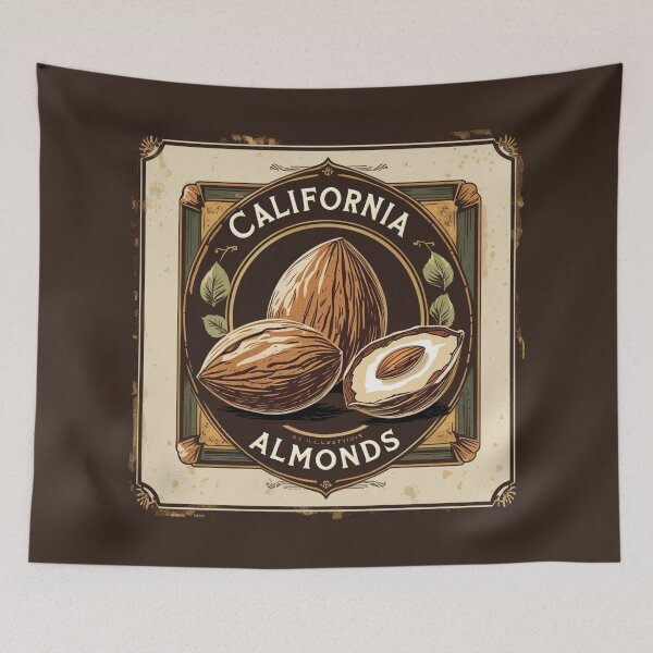 Item preview, Vintage Style Illustration of California Almonds in a Rustic Design designed and sold by Rue Market.