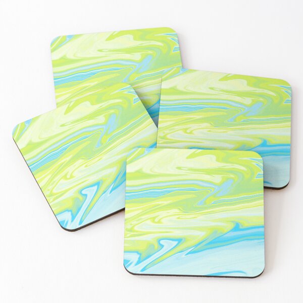 Item preview, Vibrant Euphoria Abstract Marble in Blues and Yellows designed and sold by DicenCute.