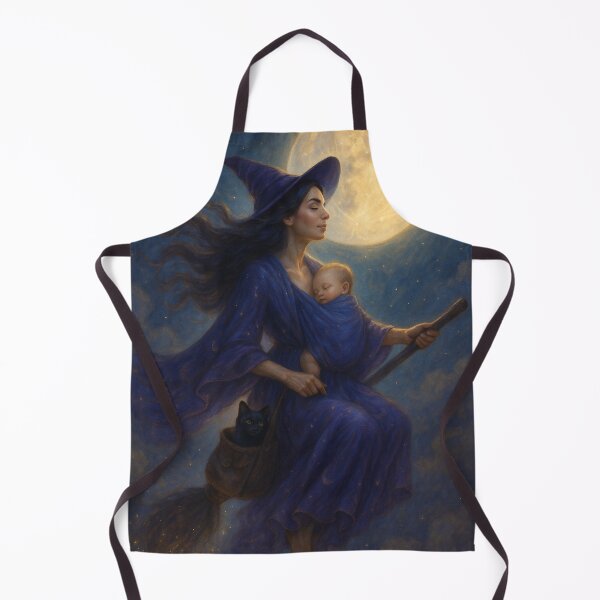 Item preview, Witch Momma & Baby – Midnight Flight designed and sold by MoonMommaMagic.
