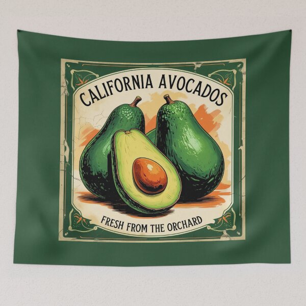 Item preview, Vintage California Avocado Label Design with Retro Style Art designed and sold by Rue Market.