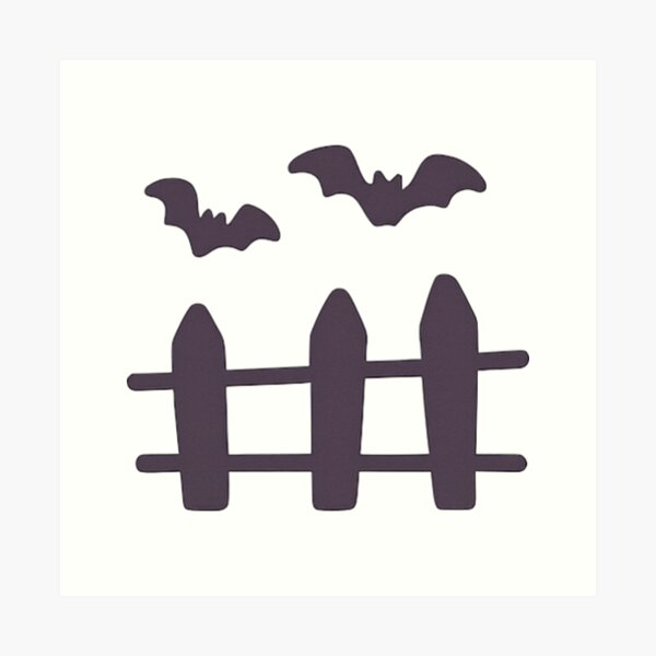 Item preview, Bat Fence Gothic Halloween Graveyard Illustration designed and sold by Vendeloc.