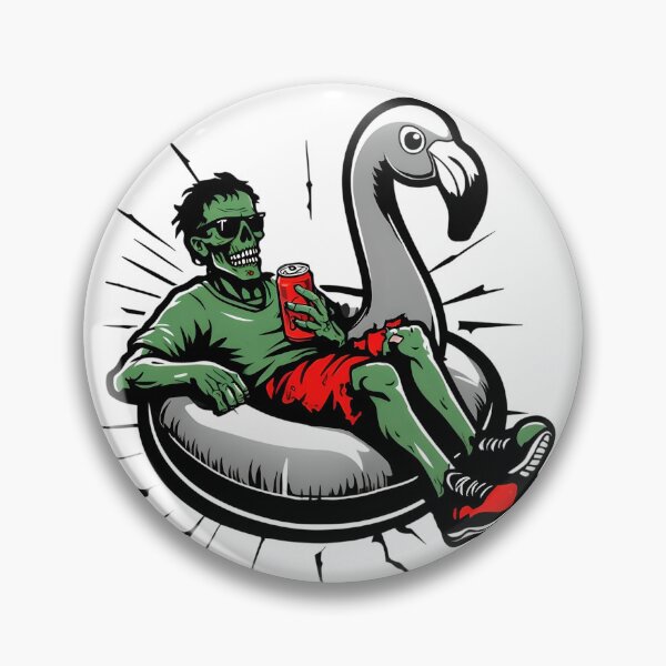 Item preview, Zombie Relaxing On Flamingo Float  designed and sold by NightTimeJ.