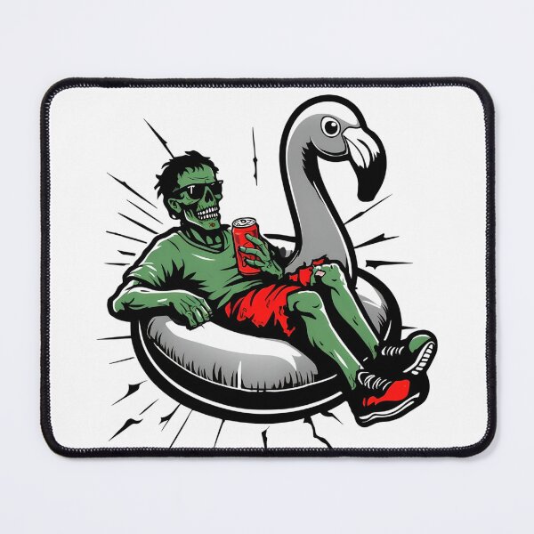 Item preview, Zombie Relaxing On Flamingo Float  designed and sold by NightTimeJ.