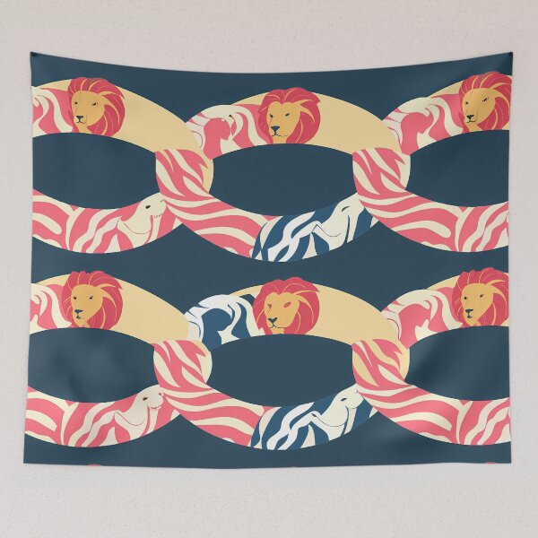 Item preview, Animal Patterned Interlocking Circles on Dark Background designed and sold by ART ATTACK ZONE.