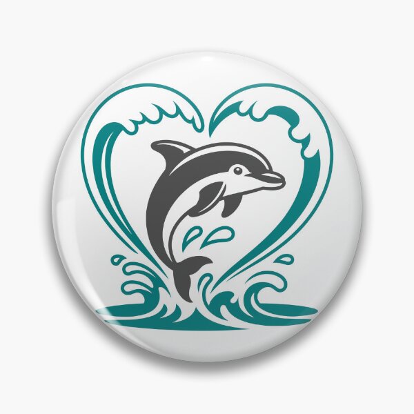 Artikelvorschau, Delphin in Herzform Splash entworfen und verkauft von theartfulaspie.