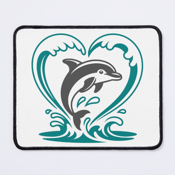 Item preview, Dolphin in Heart Shape Splash designed and sold by theartfulaspie.