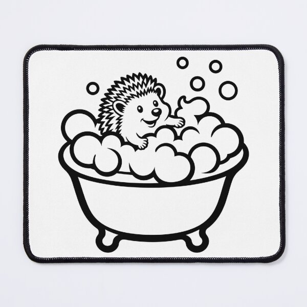 Item preview, Hedgehog in a Bathtub designed and sold by theartfulaspie.