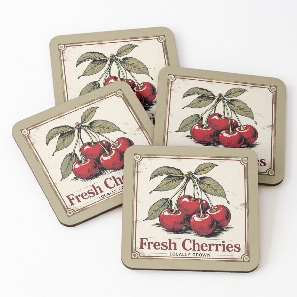 Item preview, Vintage Style Illustration of Fresh Cherries for Local Product Label designed and sold by Rue Market.