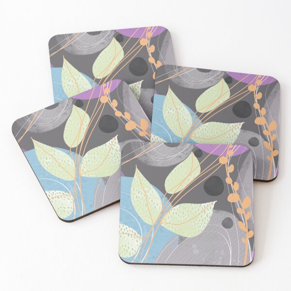 Item preview, Shapes And Leaves Abstract Art  designed and sold by art64.