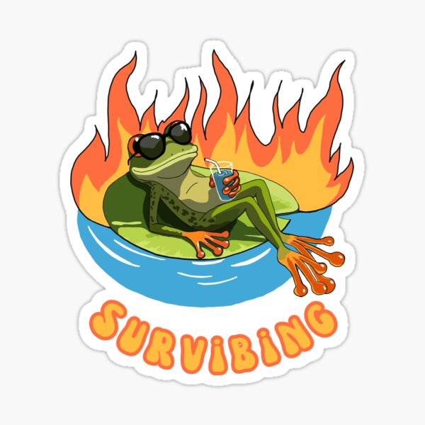 Item preview, Survibing Frog Summer Vibes for 2025 designed and sold by Kristi Brooks.