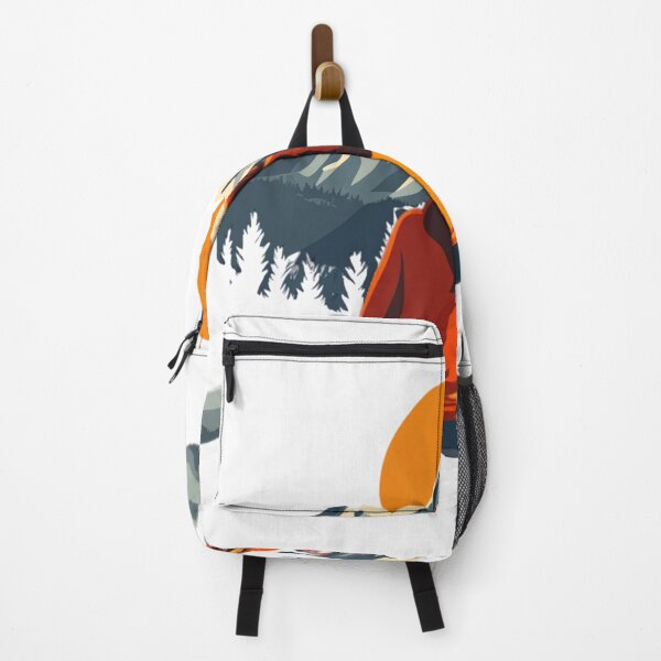 Item preview, Fireside Serenity – Woman at Campfire with Mountain Sunset designed and sold by RoadNesters.