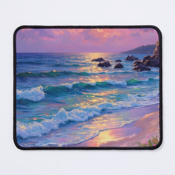 Item preview, Ethereal Pastel Ocean – Soft Pink & Blue Beach Waves designed and sold by Christies  Creations.
