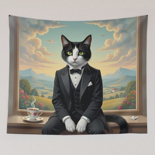 Item preview, Windowsill is His Spot—In Tux or Not designed and sold by AJSRPrints.