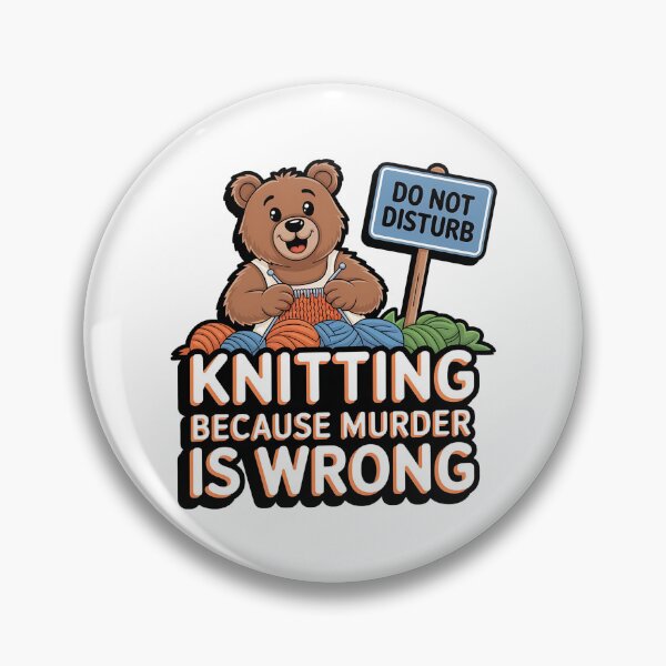 Item preview, Knitting Because Murder Is Wrong, Sarcastic knitter humor designed and sold by Bliss Find And Design.