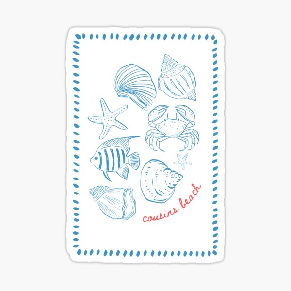 Item preview, Cousins Strand blau Küstendruck designed and sold by amyshira7.