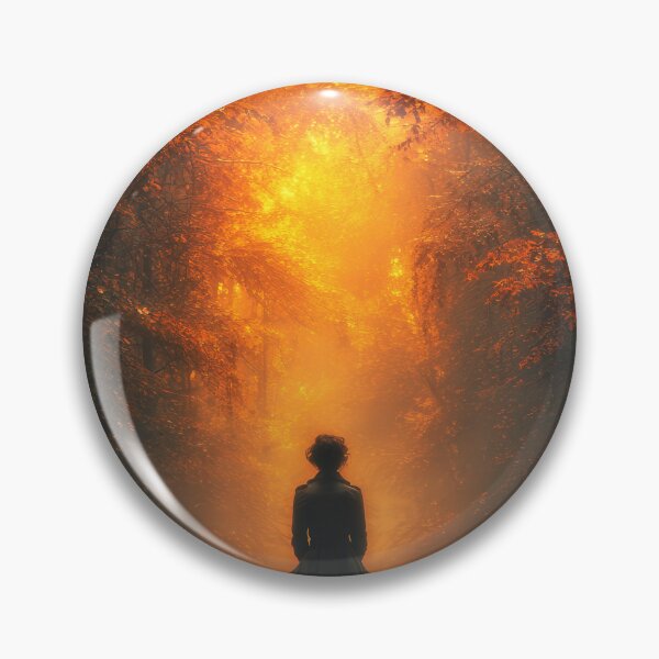 Item preview, Woman's Silhouette Behind a Bench in Autumn designed and sold by jecphotography and art.