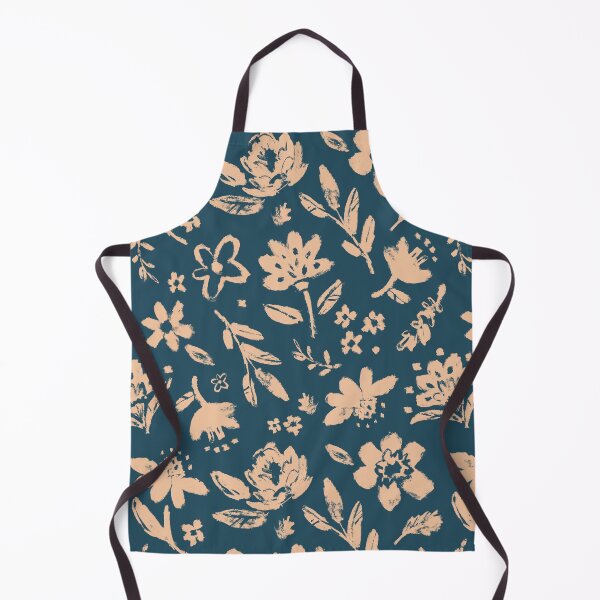Item preview, Cream Floral Pattern on Navy - Red White + Bloom Collection designed and sold by Shelley Johannes Studio.