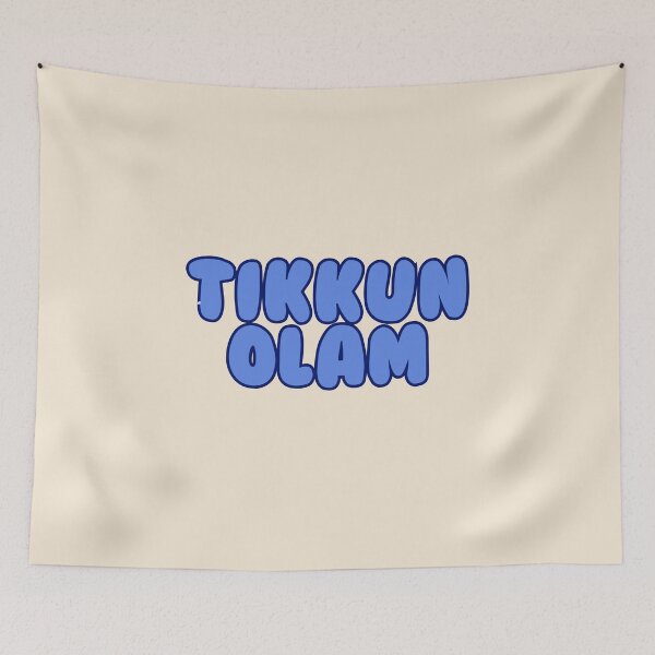 Item preview, tikkun olam blue duotone bubbly letters - jewish value designed and sold by jessicaleah15.