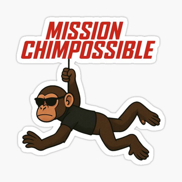 Item preview, Mission Chimp-possible Funny Spy Monkey Cartoon designed and sold by DesignWerkz.
