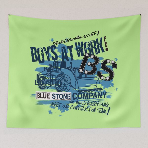 Item preview, boys at work blue stone company designed and sold by  Bride of the desert.