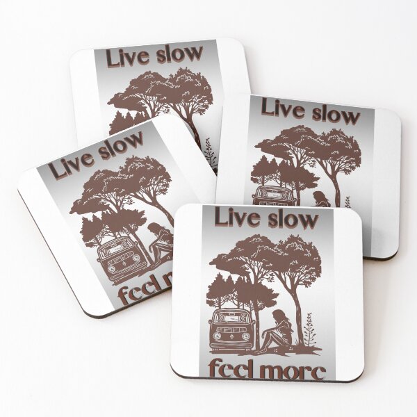 Item preview, Live Slow, Feel More – Cozy Camper Life Quote designed and sold by RoadNesters.