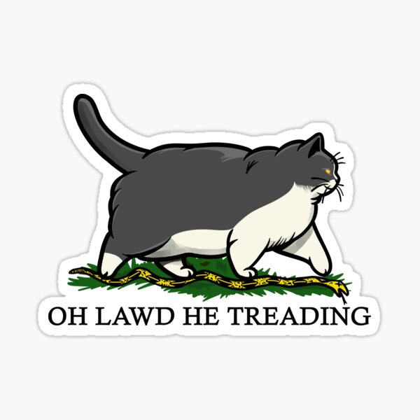 Item preview, Oh Lawd He Treading Chonky Grey Tuxedo Cat designed and sold by KilkennyCat Art.