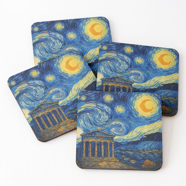Item preview, Parthenon Temple in Athens, Greece - Starry Night designed and sold by Myra365Art.