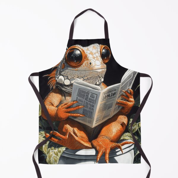 Item preview, Animal Alert Green Iguana Curiously Scans Morning Toilet Newspaper designed and sold by mildaclairmo.