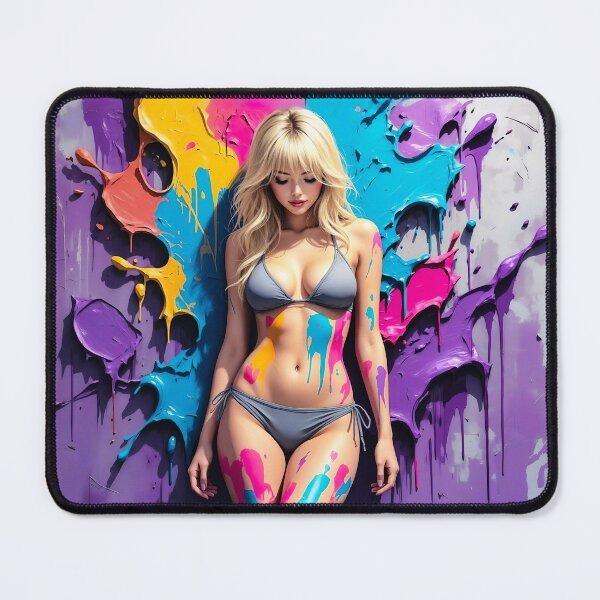 Item preview, Colorful Abstract Bikini Woman Art – Vibrant Painted Body Pop Art Illustration no.15 designed and sold by smARTwork.